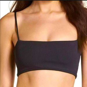 NWOT L Space ribbed rebel bikini top black size small